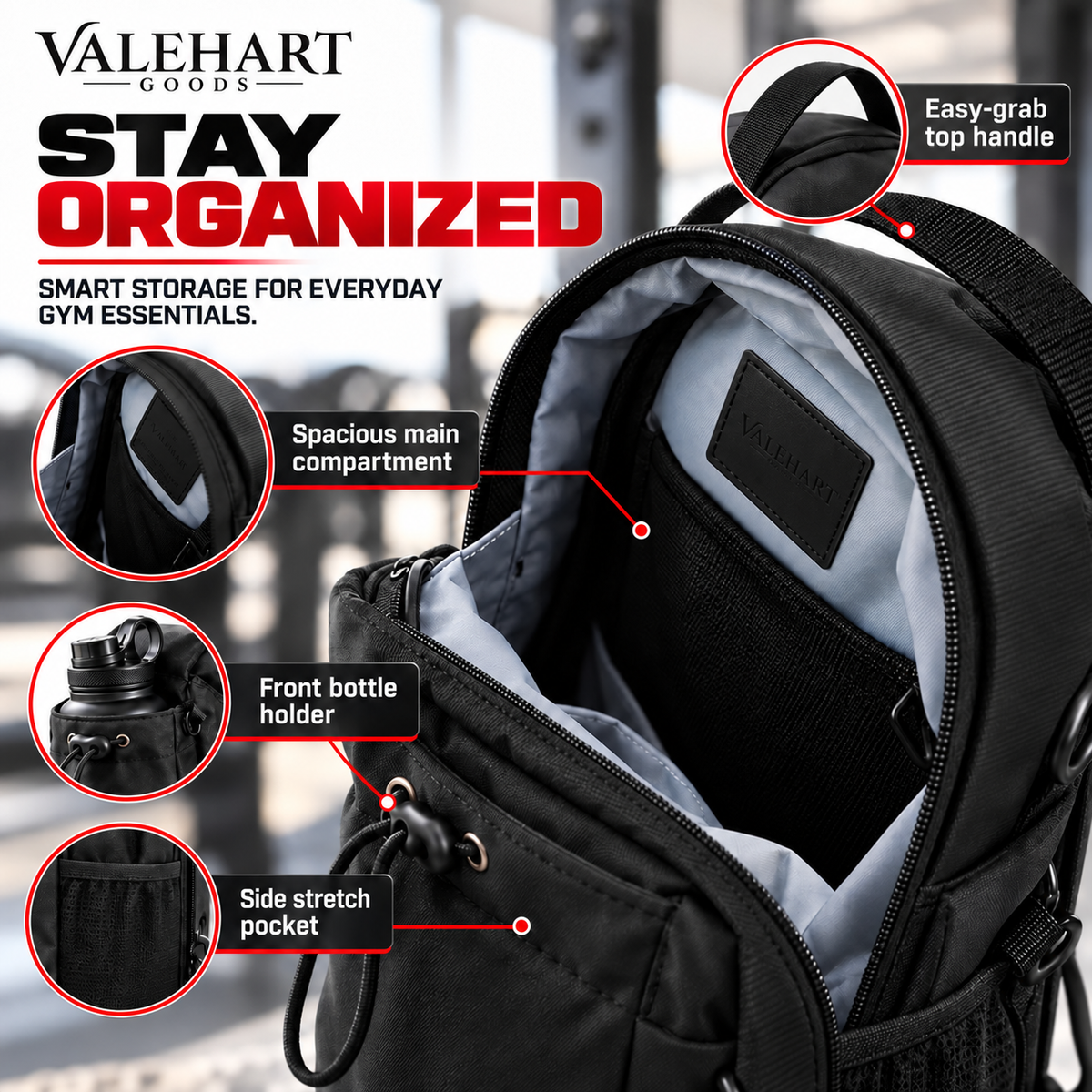 Valehart™ Magnetic Gym Bag