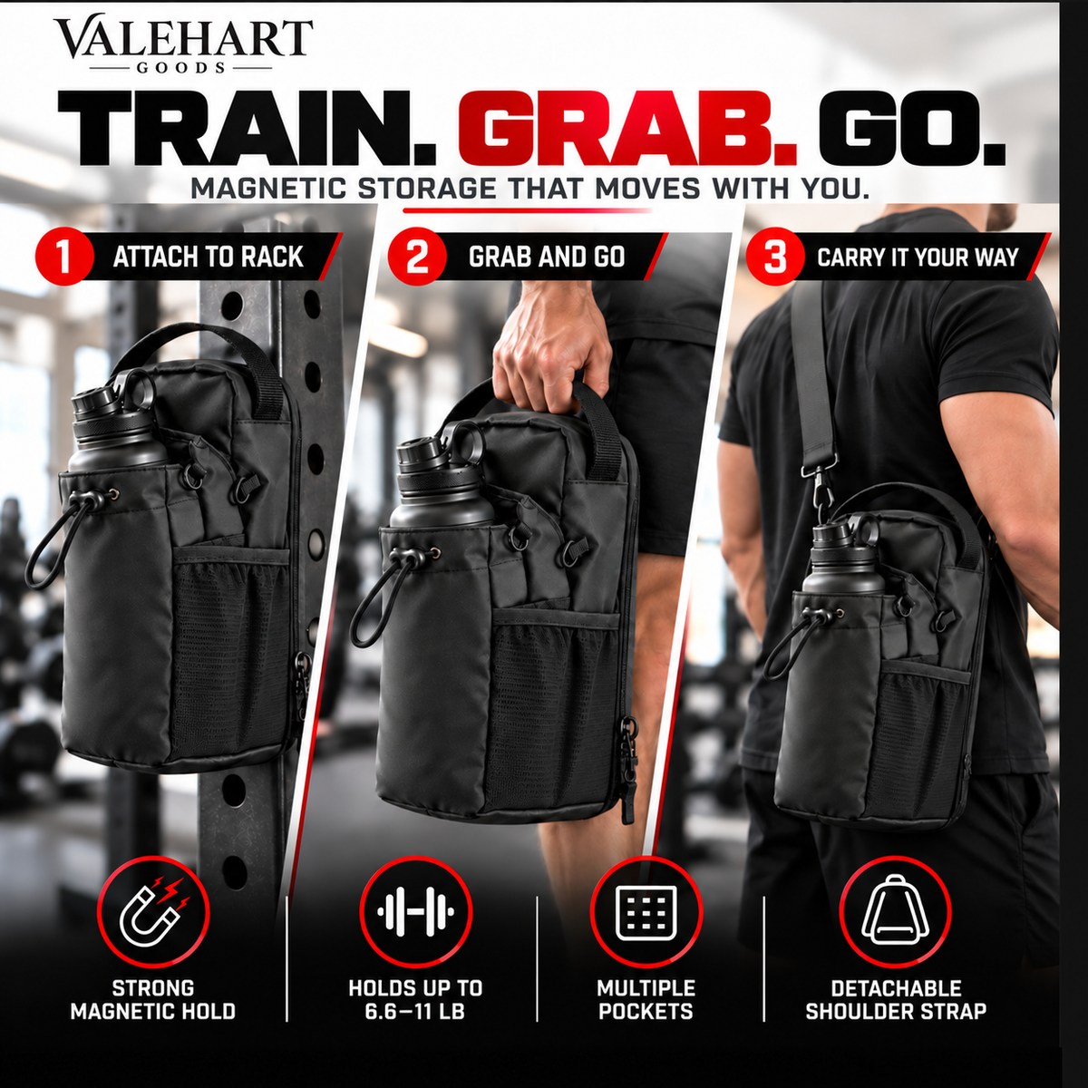 Valehart™ Magnetic Gym Bag